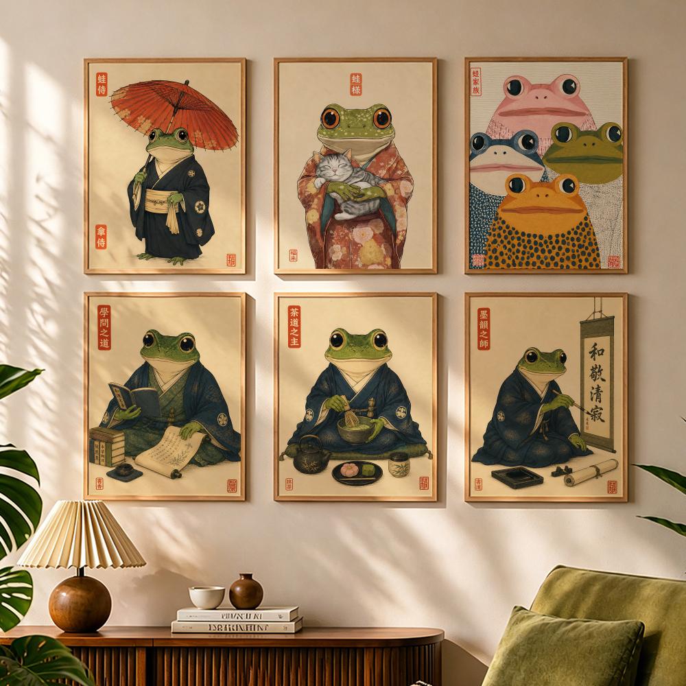 Japanese Lifestyle And Culture - Cultural Japanese Frog Lifestyle Painting Calligraphy