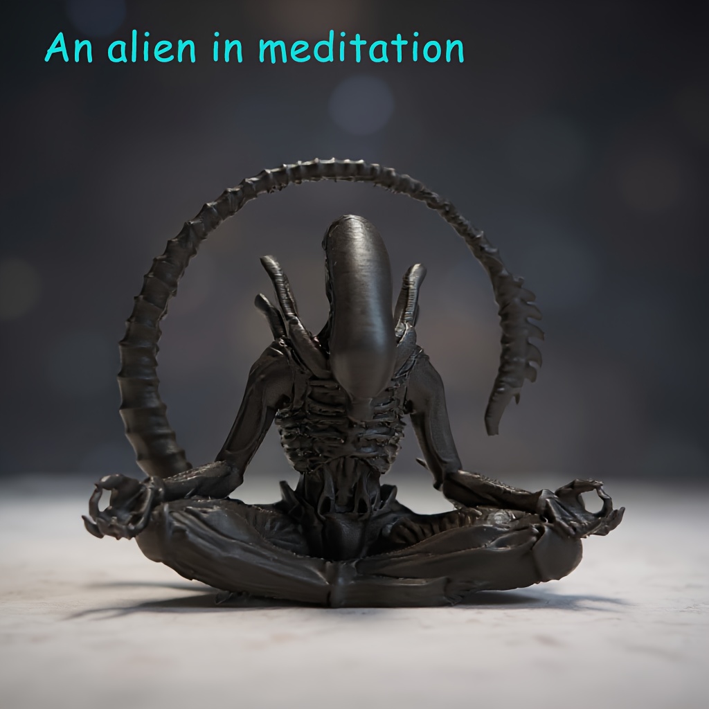 Japan Lifestyle - An alien ornament in meditation, creatively